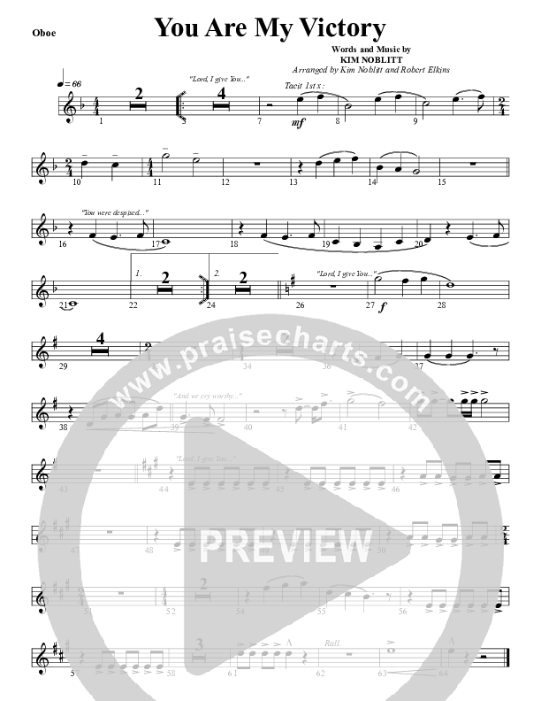 You Are My Victory Oboe (G3 Worship)