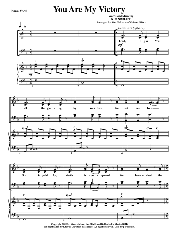 You Are My Victory Lead & Piano (G3 Worship)