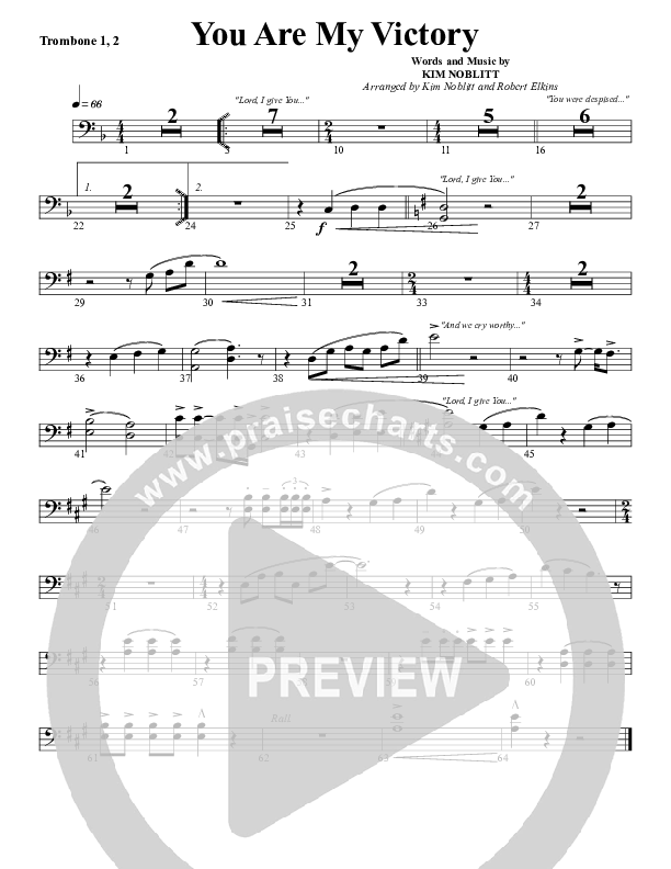 You Are My Victory Trombone 1/2 (G3 Worship)