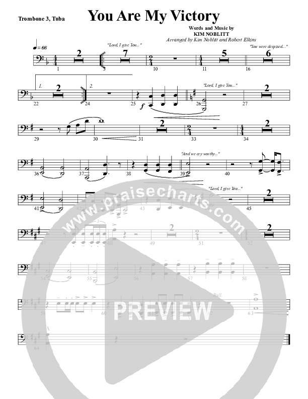 You Are My Victory Trombone 3/Tuba (G3 Worship)