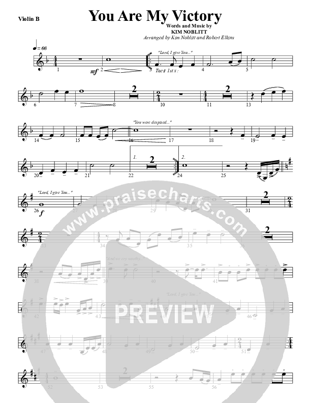 You Are My Victory Violin 2 (G3 Worship)