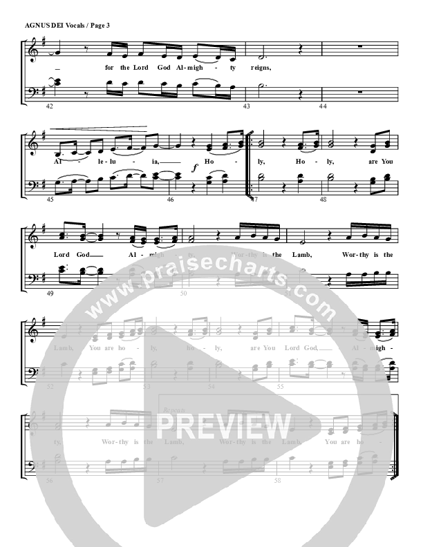 Agnus Dei Lead Sheet (SAT) (G3 Worship)