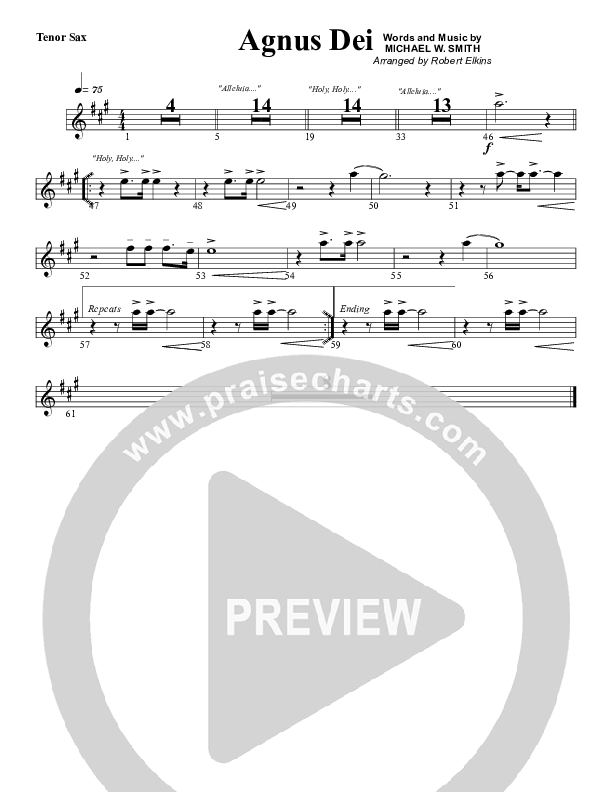 Agnus Dei Tenor Sax 2 (G3 Worship)