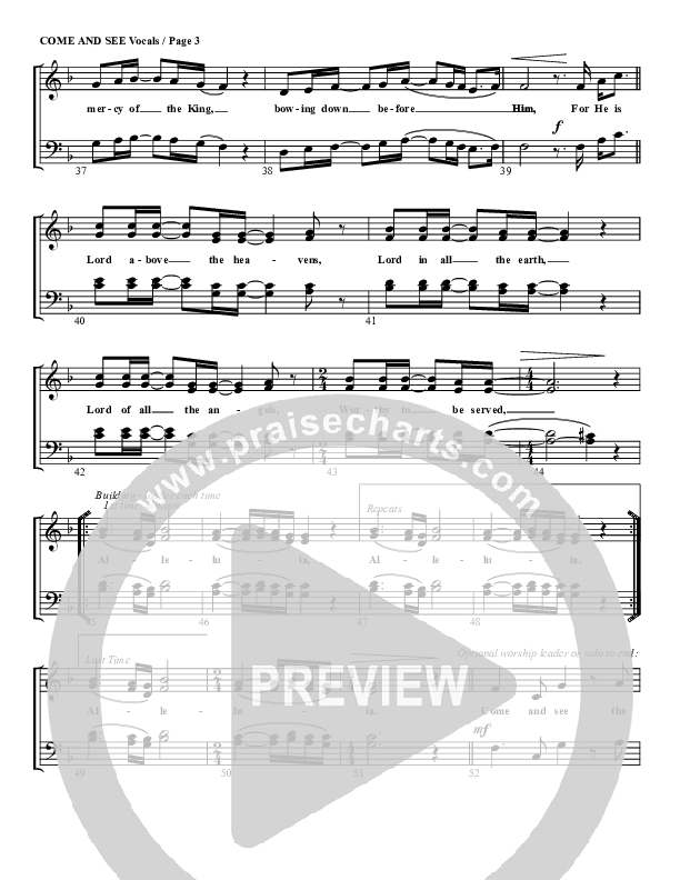 Come And See Choir Sheet (G3 Worship)