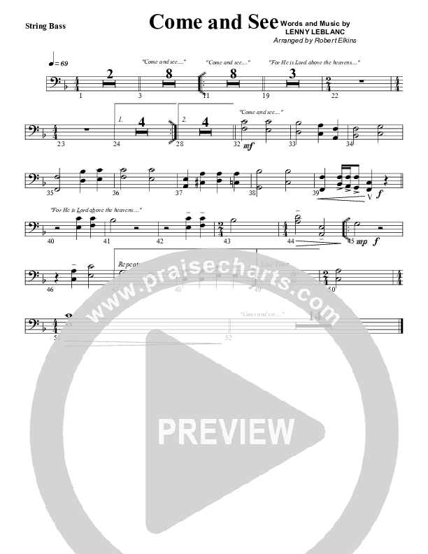 Come And See Double Bass (G3 Worship)