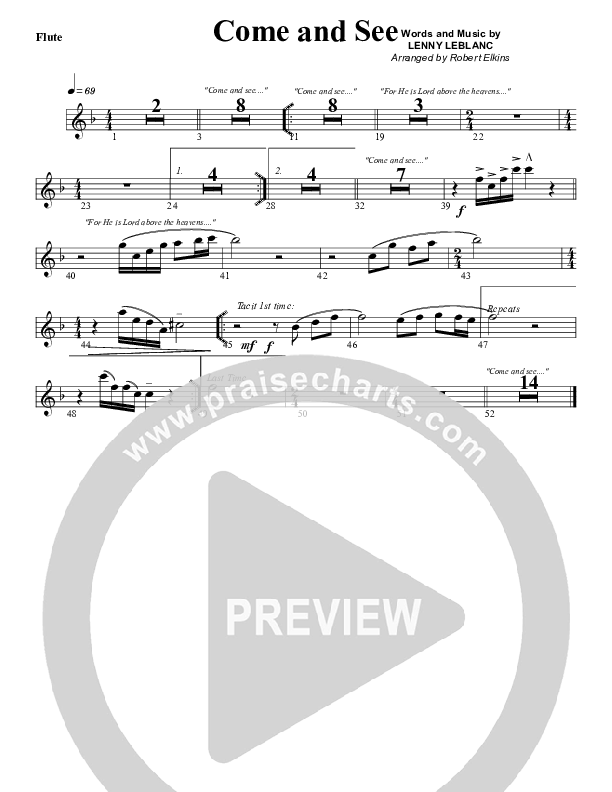 Come And See Flute (G3 Worship)