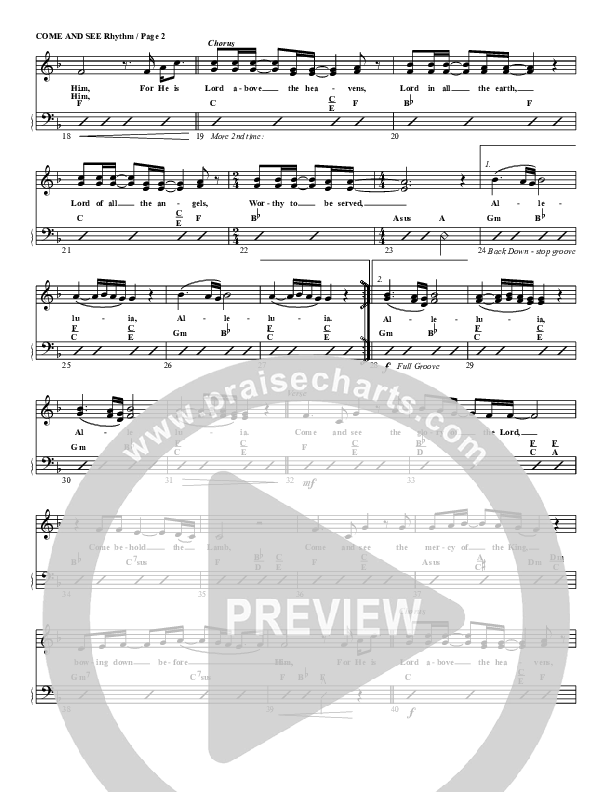 Come And See Lead Sheet (G3 Worship)
