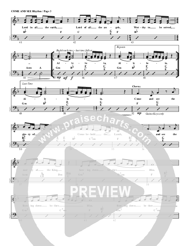 Come And See Lead Sheet (G3 Worship)