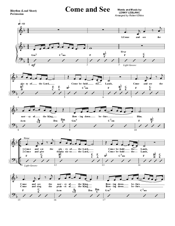 Come And See Percussion (G3 Worship)