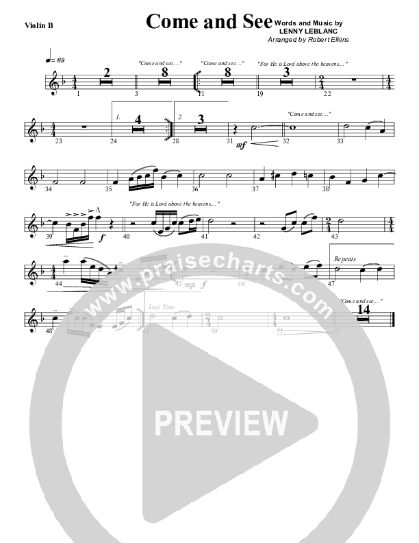 Come And See Violin 2 (G3 Worship)