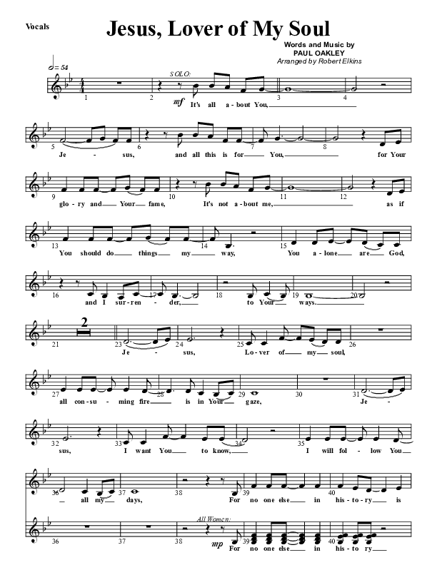 Jesus Lover of My Soul (It's All About You) Lead Sheet (G3 Worship)