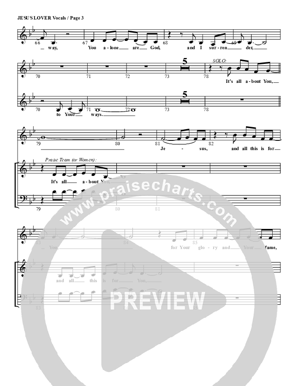 Jesus Lover of My Soul (It's All About You) Lead Sheet (G3 Worship)