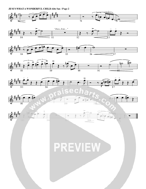 Jesus Oh What A Wonderful Child Alto Sax (G3 Worship)