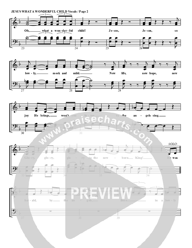 Jesus Oh What A Wonderful Child Choir Vocals (SATB) (G3 Worship)