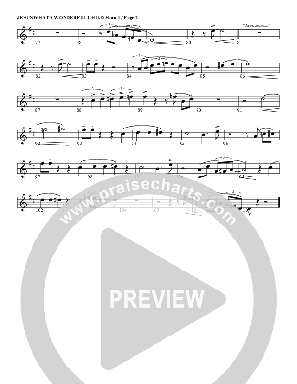 Jesus Oh What A Wonderful Child French Horn 1 (G3 Worship)