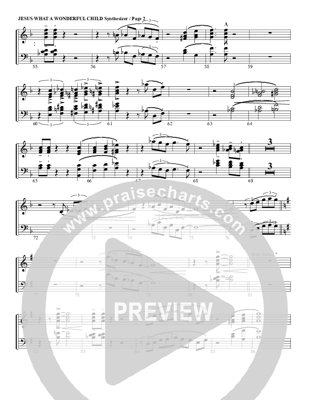 Jesus Oh What A Wonderful Child Synth Brass (G3 Worship)