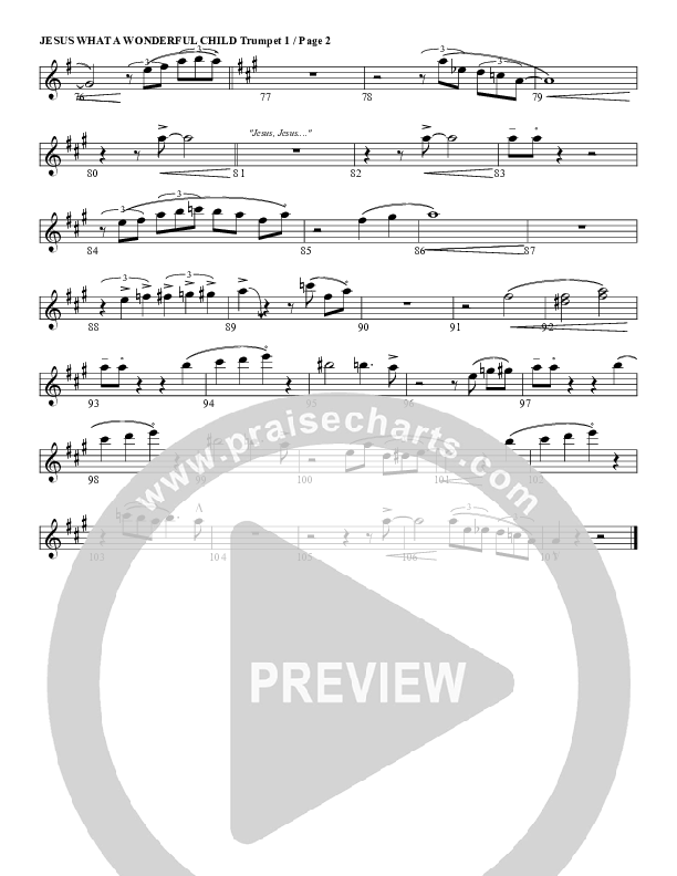 Jesus Oh What A Wonderful Child Trumpet 1 (G3 Worship)