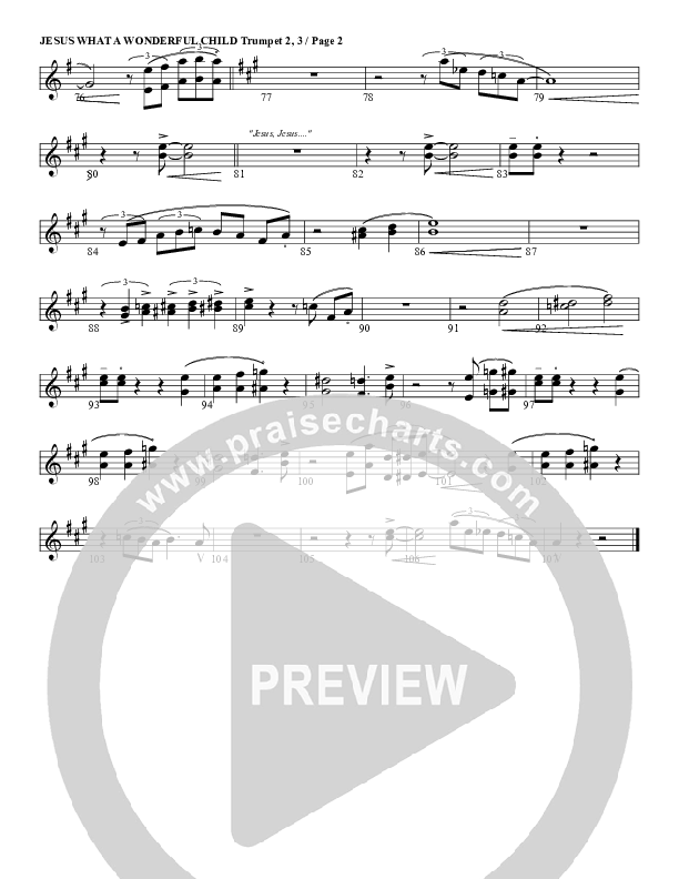 Jesus Oh What A Wonderful Child Trumpet 2/3 (G3 Worship)