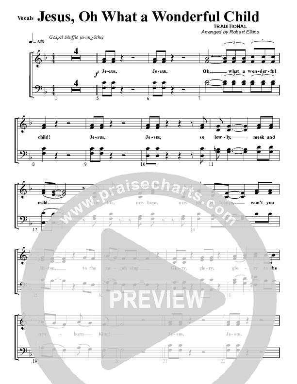 Jesus Oh What A Wonderful Child Trumpet 2/3 (G3 Worship)