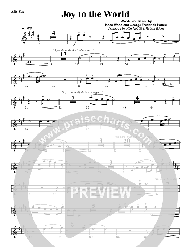 Joy To The World Alto Sax (G3 Worship)