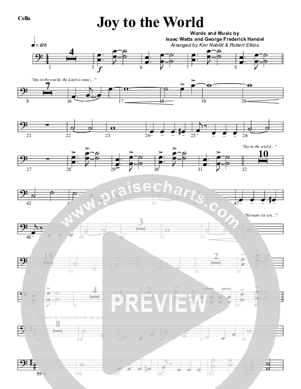 Joy To The World Cello (G3 Worship)