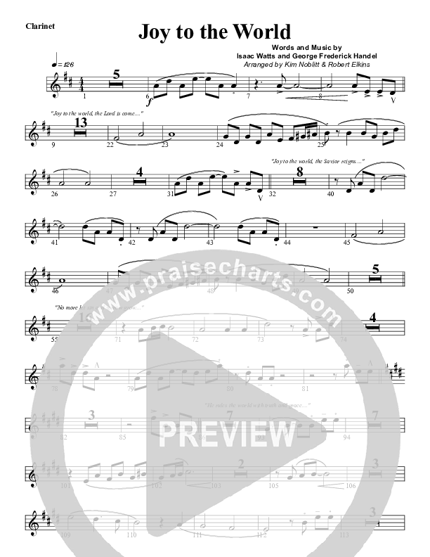 Joy To The World Clarinet (G3 Worship)