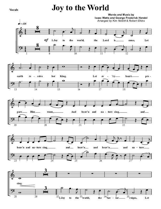 Joy To The World Lead Sheet (G3 Worship)