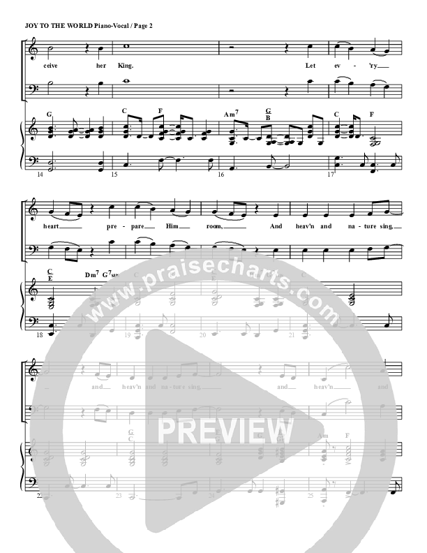 Joy To The World Piano/Vocal (G3 Worship)