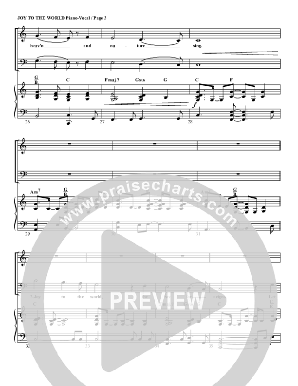 Joy To The World Piano/Vocal (G3 Worship)
