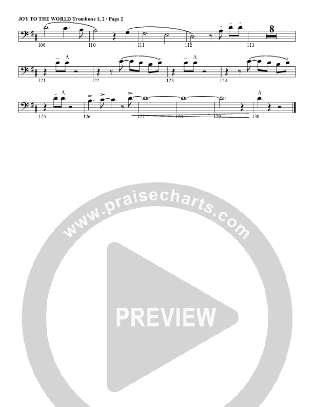 Joy To The World Trombone 1/2 (G3 Worship)