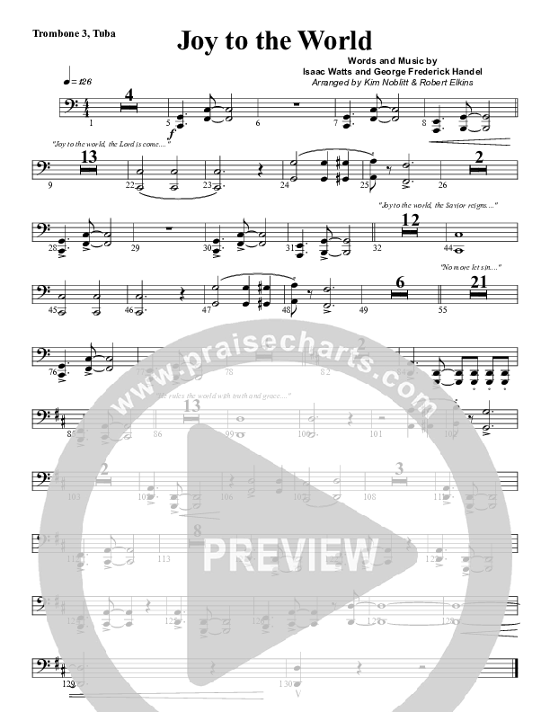 Joy To The World Trombone 3/Tuba (G3 Worship)
