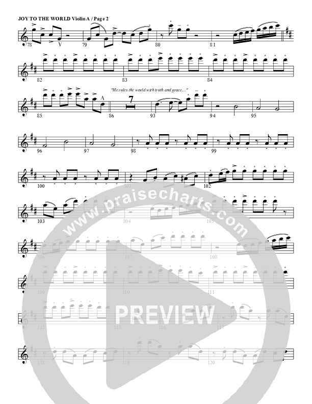 Joy To The World Violin 1 (G3 Worship)