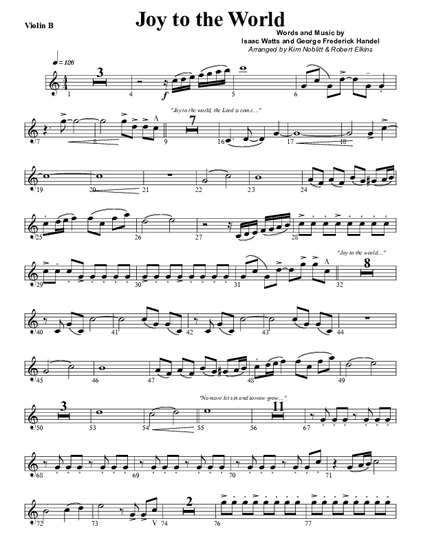 Joy To The World Violin 2 (G3 Worship)