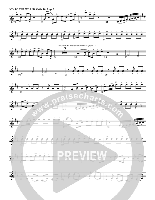 Joy To The World Violin 2 (G3 Worship)