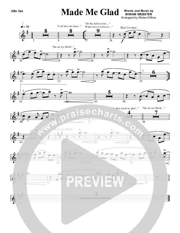 Made Me Glad Alto Sax (G3 Worship)
