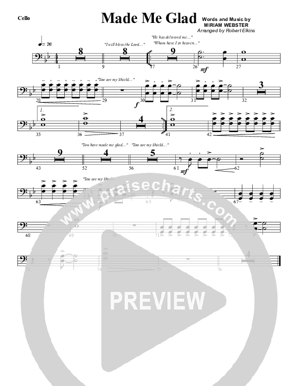 Made Me Glad Cello (G3 Worship)