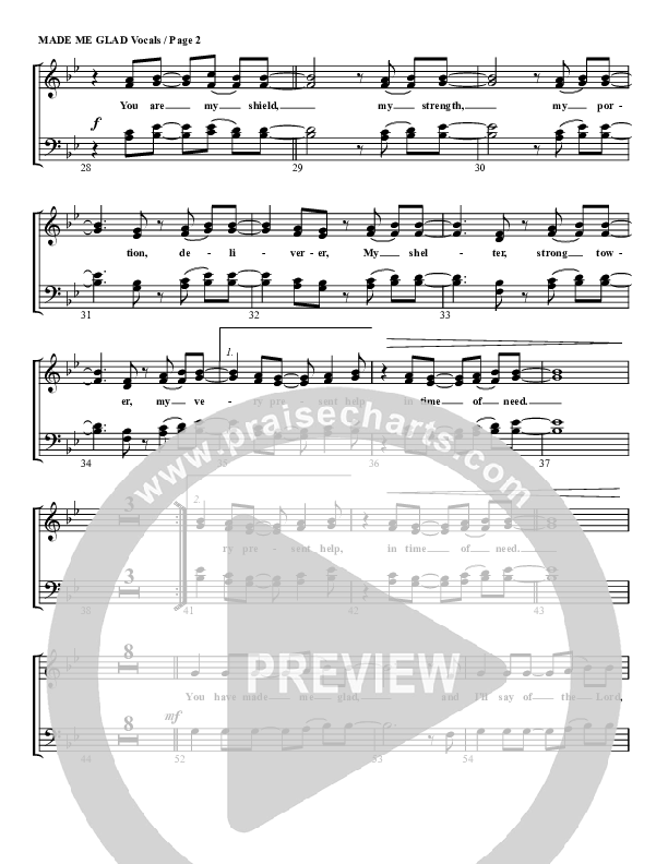 Made Me Glad Choir Sheet (G3 Worship)