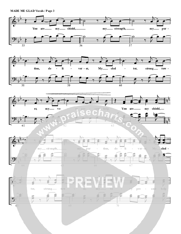 Made Me Glad Choir Sheet (G3 Worship)