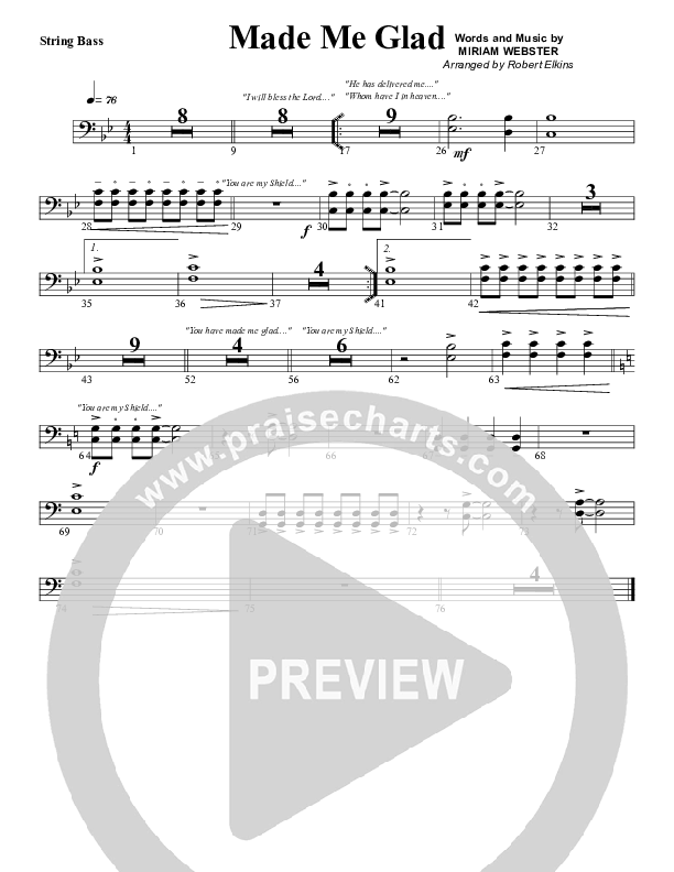 Made Me Glad Double Bass (G3 Worship)