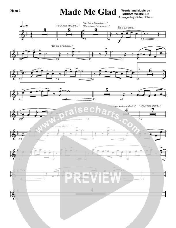 Made Me Glad French Horn 1 (G3 Worship)