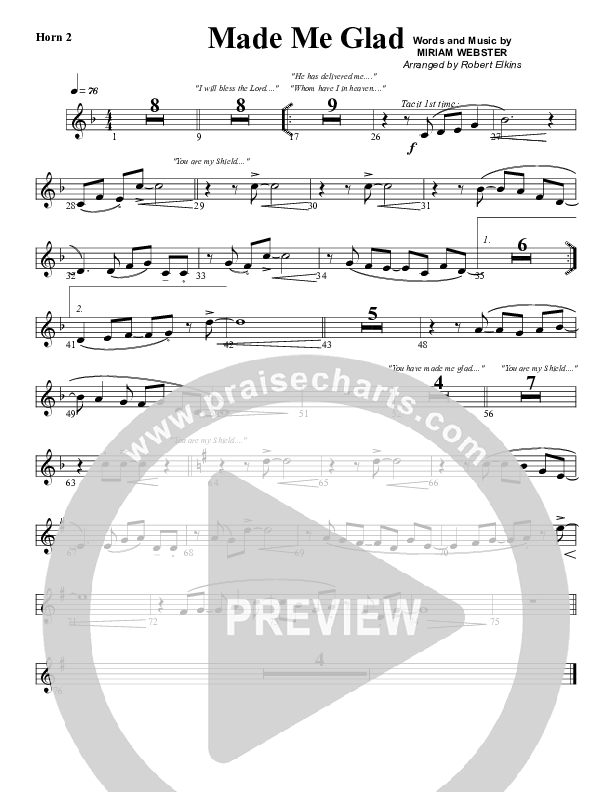 Made Me Glad French Horn 2 (G3 Worship)
