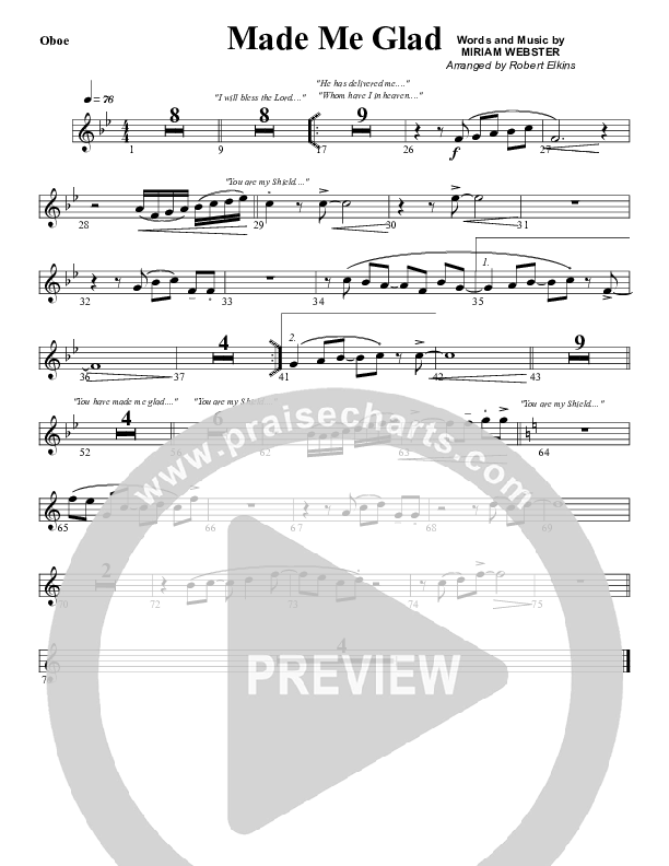 Made Me Glad Oboe (G3 Worship)