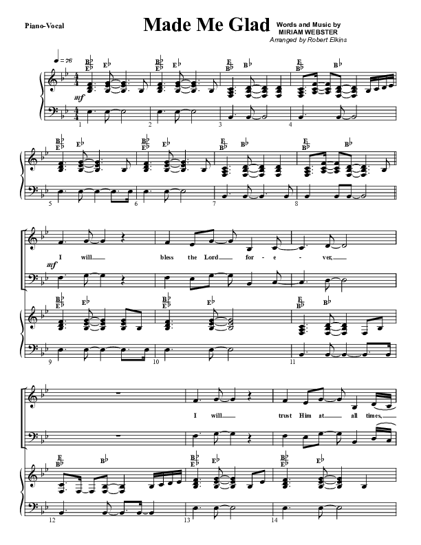 Made Me Glad Orchestration (G3 Worship)