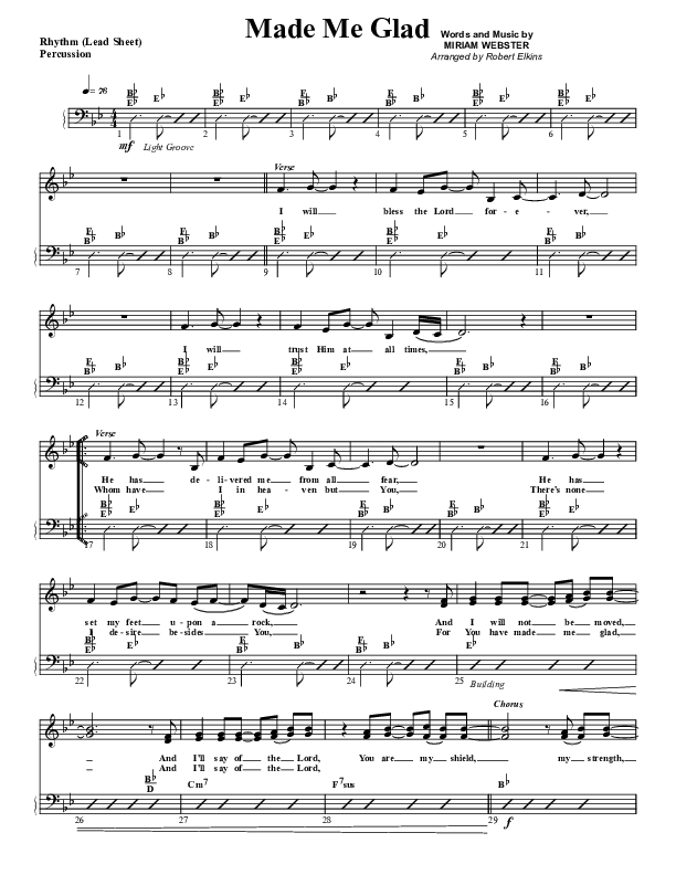 Made Me Glad Rhythm Chart (G3 Worship)