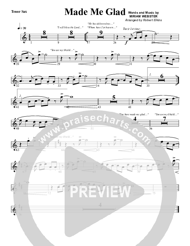 Made Me Glad Tenor Sax 2 (G3 Worship)