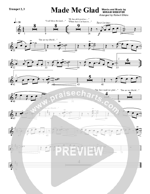 Made Me Glad Trumpet 2/3 (G3 Worship)