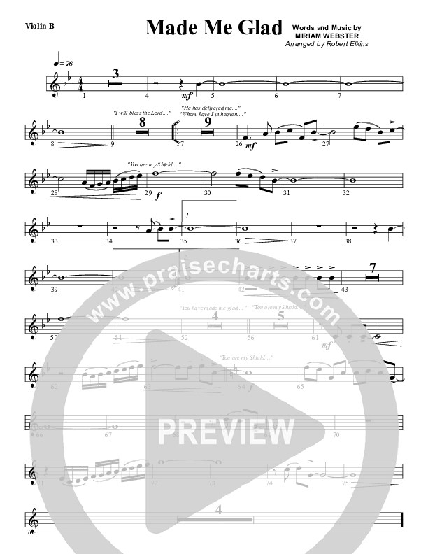 Made Me Glad Violin 2 (G3 Worship)