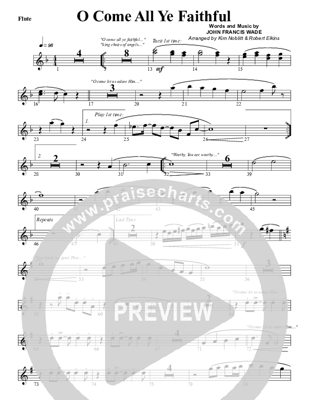 O Come All Ye Faithful Flute (G3 Worship)