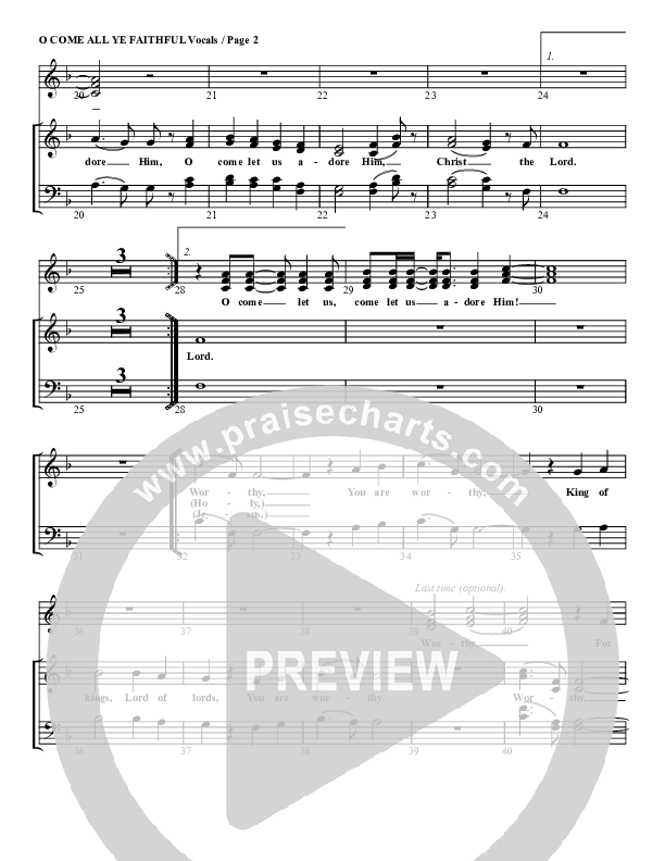 O Come All Ye Faithful Lead Sheet (G3 Worship)