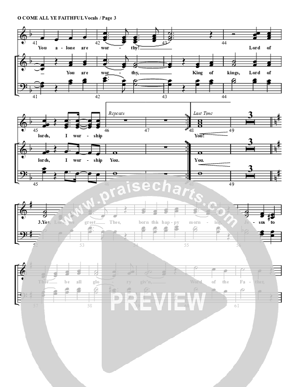 O Come All Ye Faithful Lead Sheet (G3 Worship)